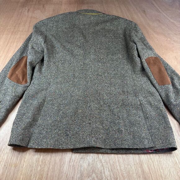 Magee 1866 Tweed Blazer Jacket Elbow Patches Wool Ireland Mens L - Picture 2 of 6
